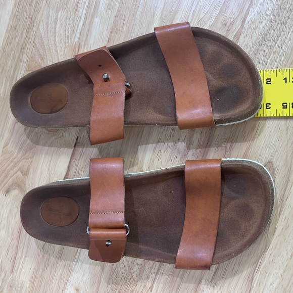 Jour Ferie Paris Flat Sandals Mens EU 45 Brown Slides Leather - Picture 6 of 9